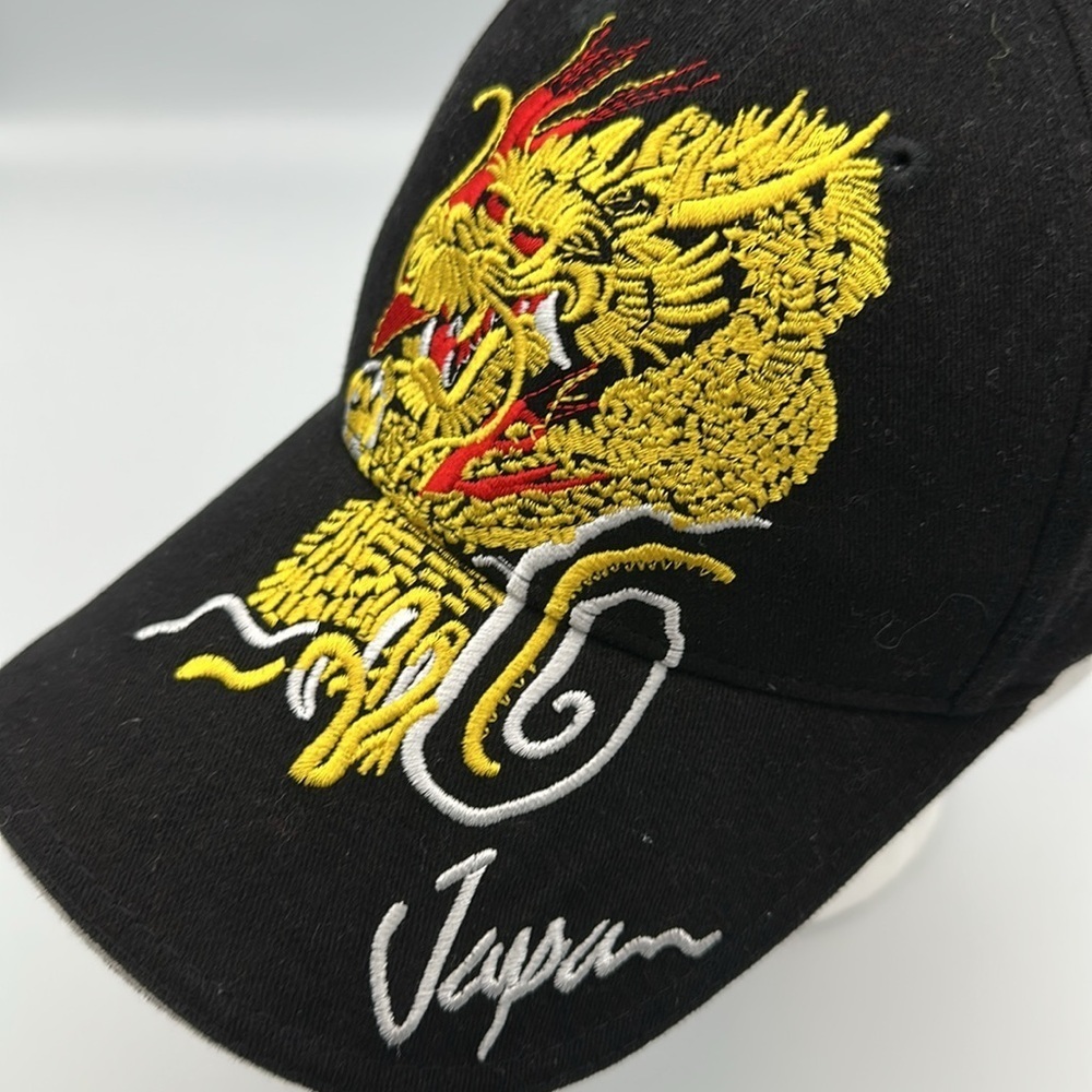 Japanese Pattern Hat Embroidery Golden Dragon 3D design One Size - Picture 2 of 7